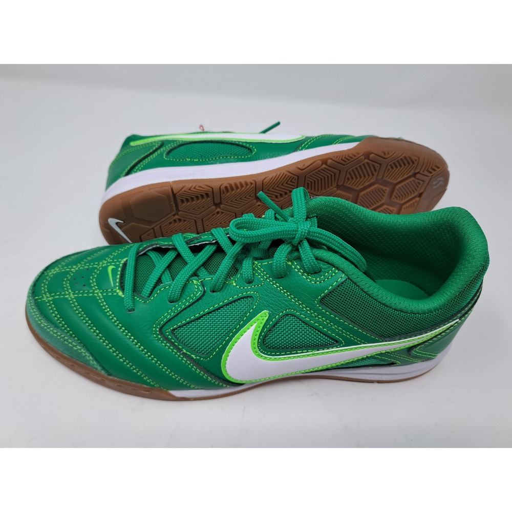 Nike Indoor Soccer Shoes Green White Gum Sole Style 415124-311 Mens Size 8 NEW
